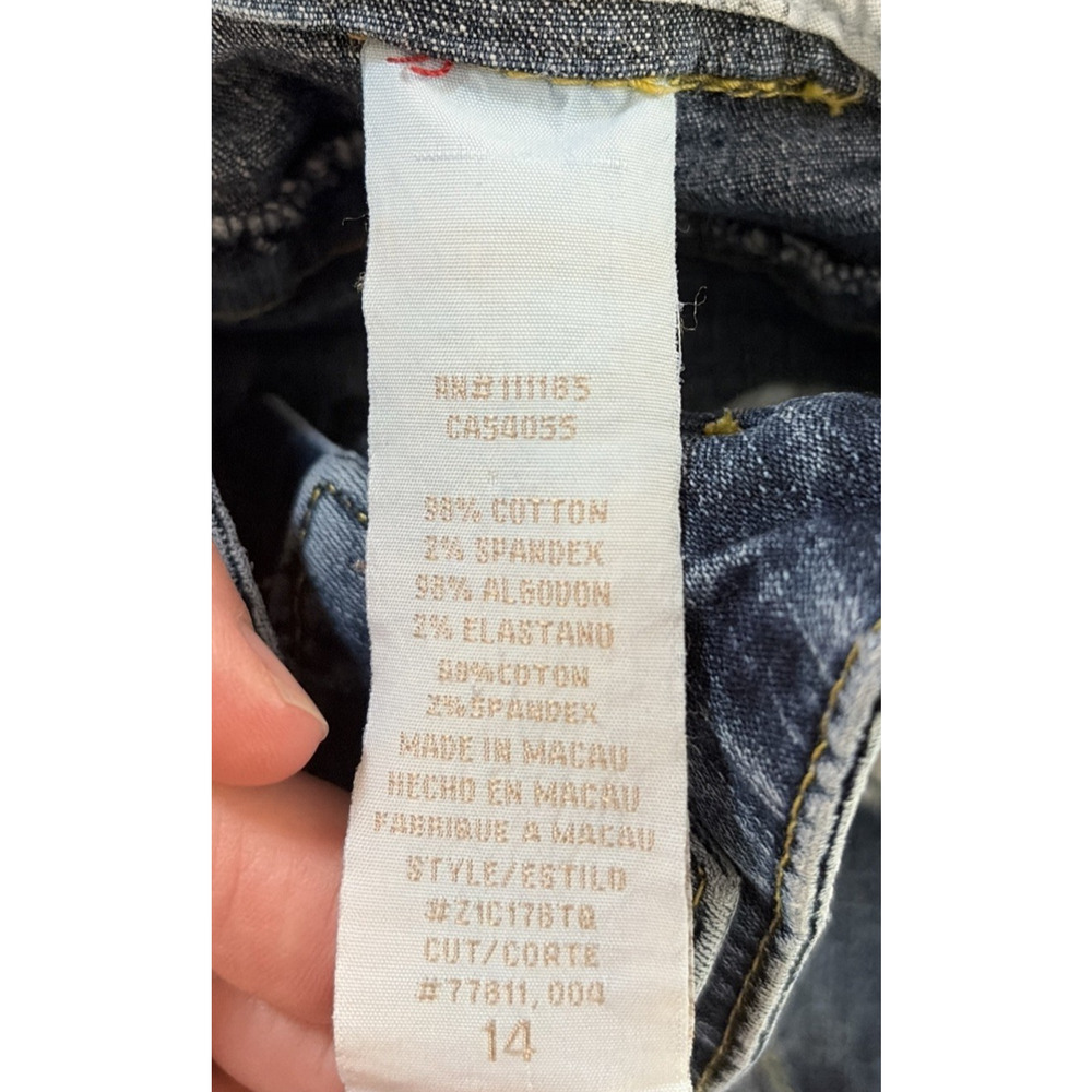 Vtg Baby Phat Jeans Women 14 Straight Leg Stretch Med Wash Distressed Embroidery - Picture 9 of 16